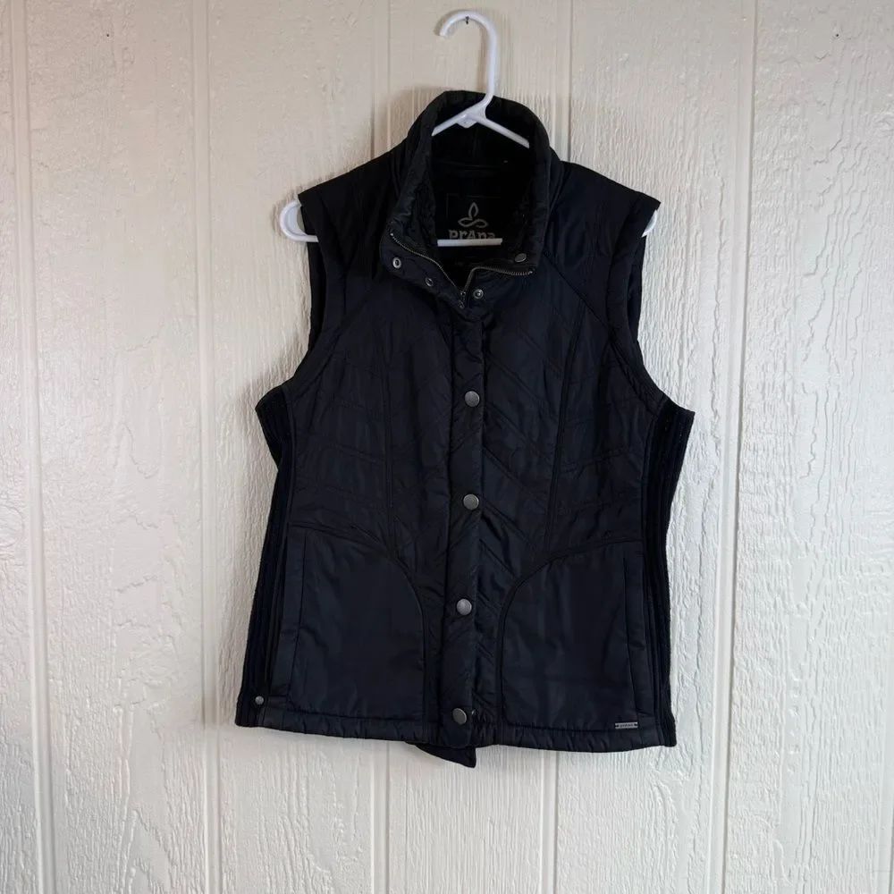Prana Auburn Diva Puffer Vest Black size Large